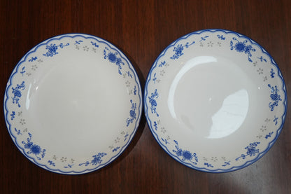 Blue Sprig Ceramic Round Platter Set of 2