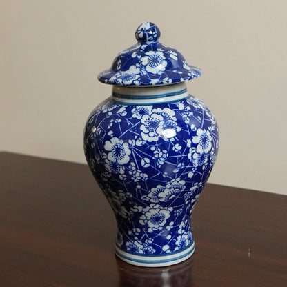 Cobalt Plum Blossom Slim Ceramic Ginger Jar