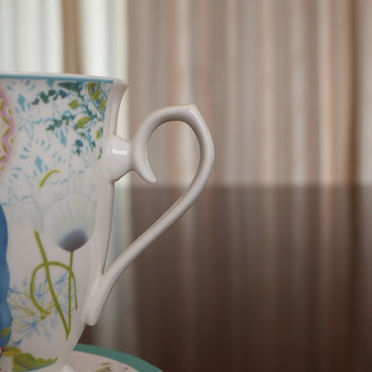 Peacock Garden Ceramic Mug with Round Gift Box