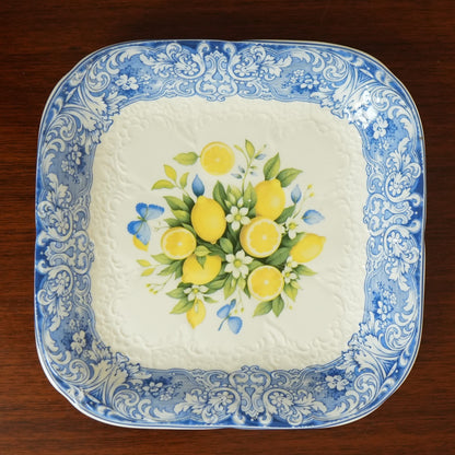 Sorrento Blue Lemon Ceramic Square Platter (Set of 2)