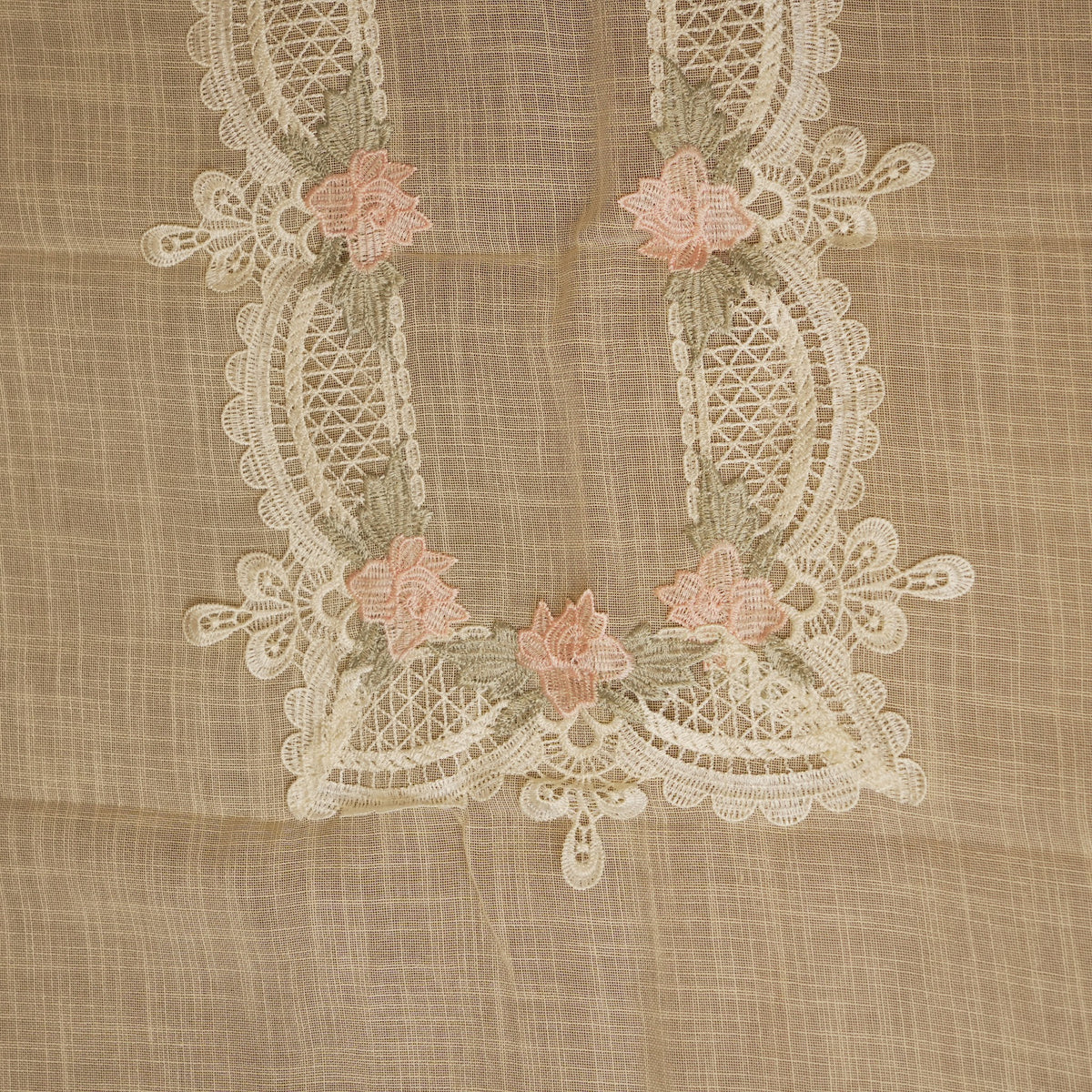 Pink rose lace centre panel
