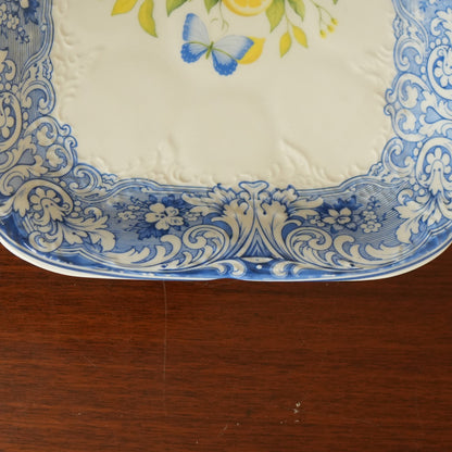 Sorrento Blue Lemon Ceramic Rectangular Serving Platter