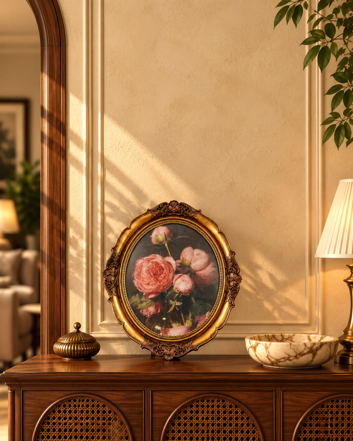 Gold Baroque Oval Photo Frame