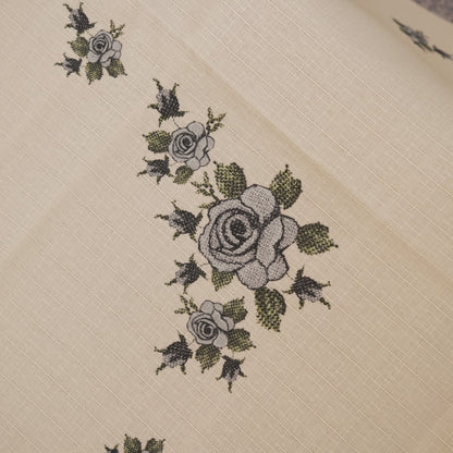 Close-up of the grey cross-stitch rose