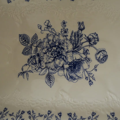 Delft Rose Ceramic Rectangular Serving Platter