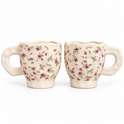 Ditsy Pink Blossom Ceramic Mug (Set of 2)