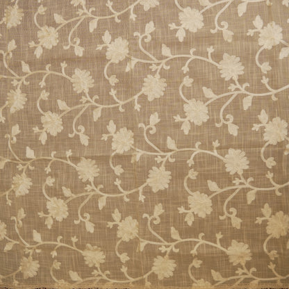 All-over cream floral vine embroidery