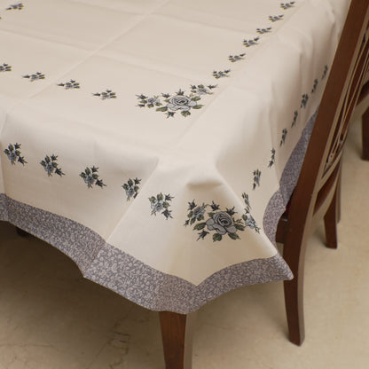 Corner of the table sheet with grey edging band