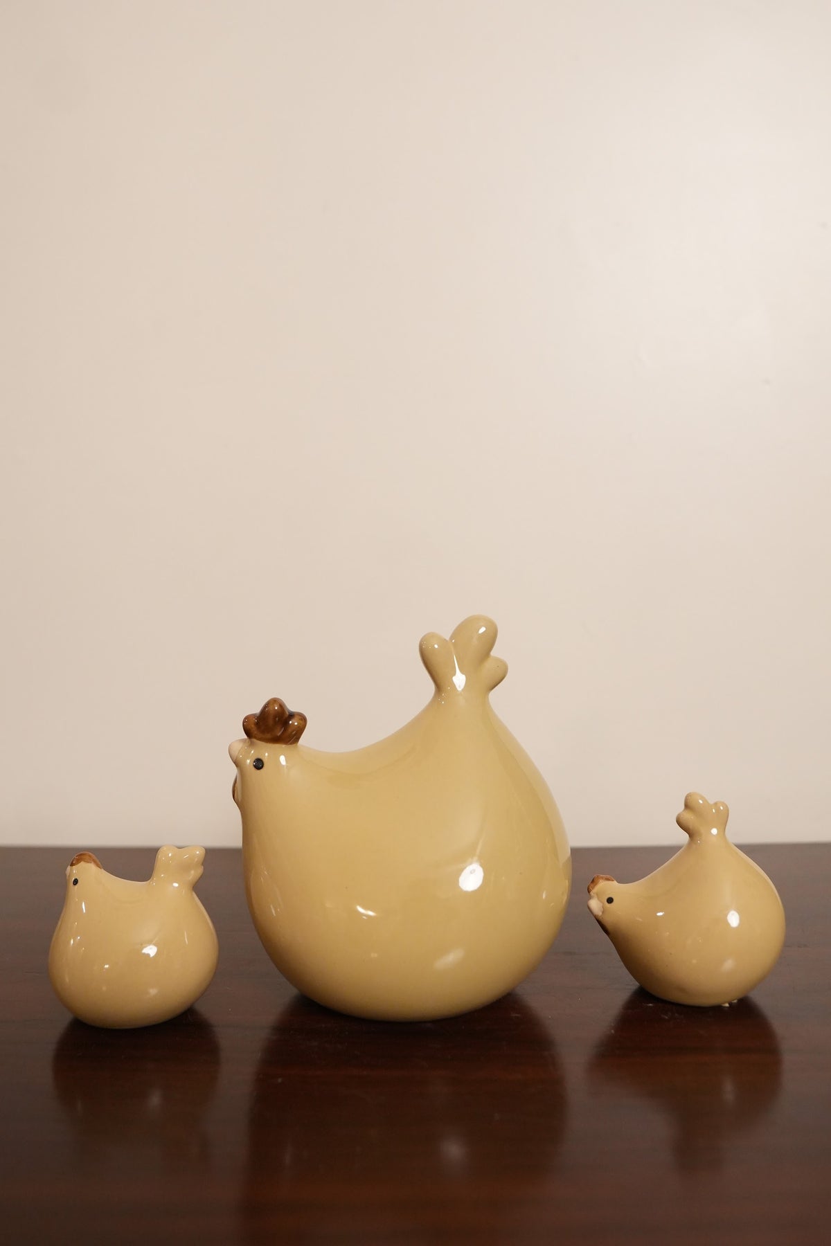 Yellow Hen & Chicks Ceramic Figurine (Set of 3)