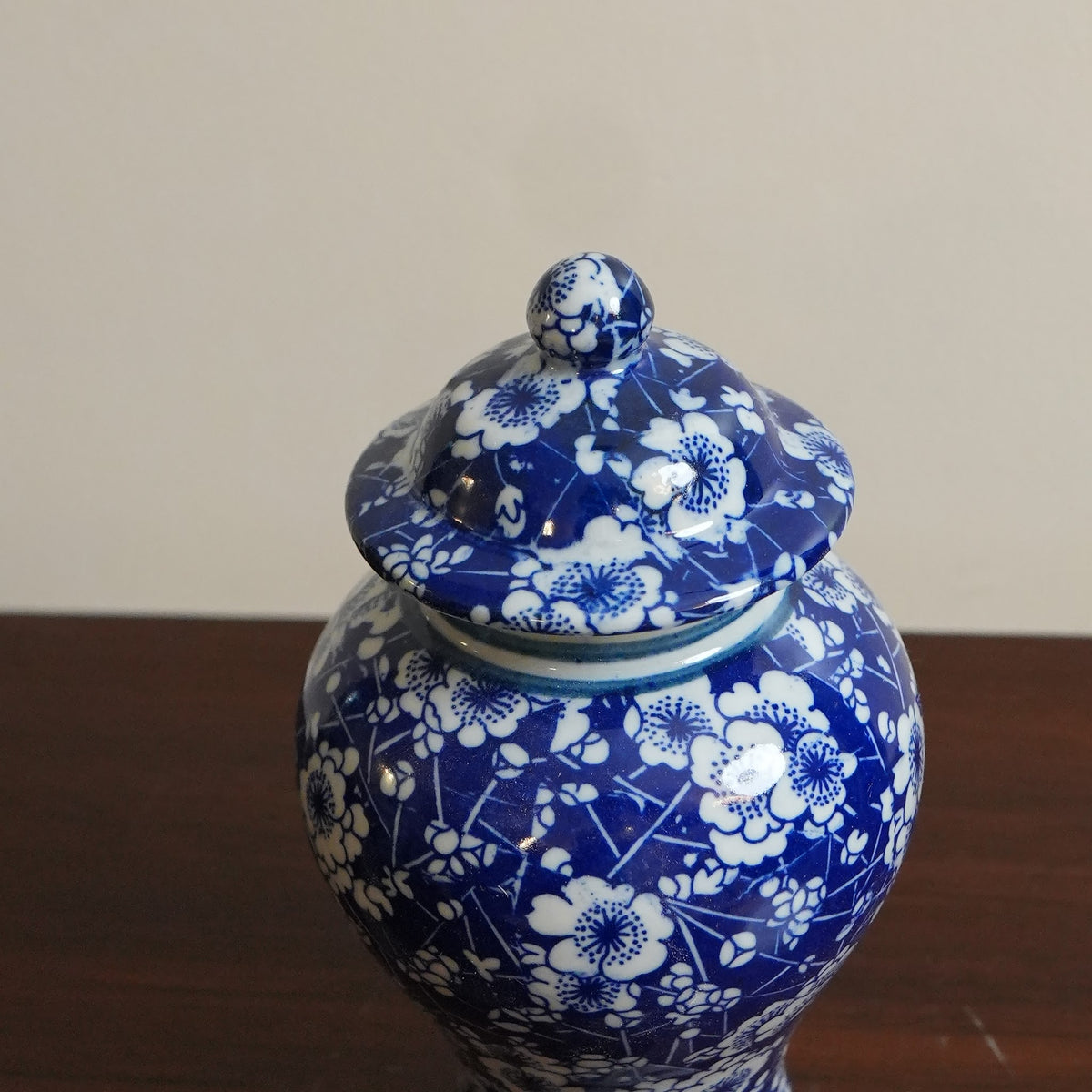 Cobalt Plum Blossom Slim Ceramic Ginger Jar