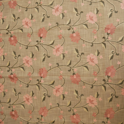 All-over pink floral embroidery