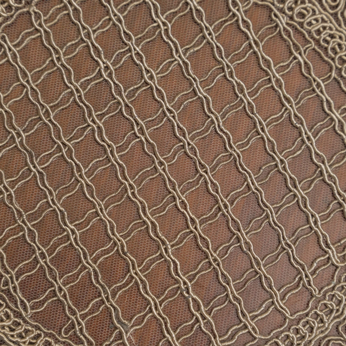 Beige Lattice Rosette Crochet Lace Round Table Mat (Set of 2)