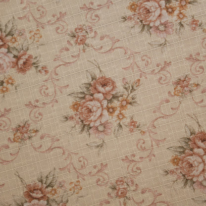 Close-up of the blush rose bouquet and scroll print