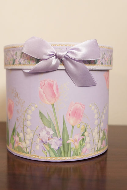 Lilac Tulip Ceramic Mug with Round Gift Box
