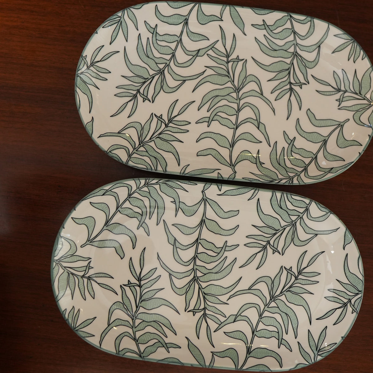 Sage Willow Ceramic Oval Platter (Set of 2)