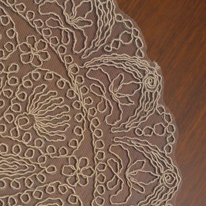 Taupe Star Medallion Crochet Lace Round Table Mat (Set of 2)
