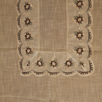 Top view of the embroidered floral border