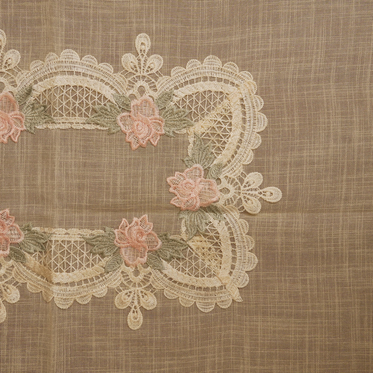 Pink rose lace centre panel