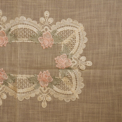 Pink rose lace centre panel