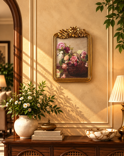Gold Floral Crest Photo Frame