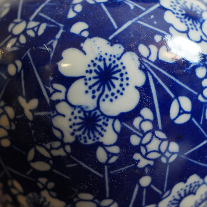 Cobalt Plum Blossom Slim Ceramic Ginger Jar