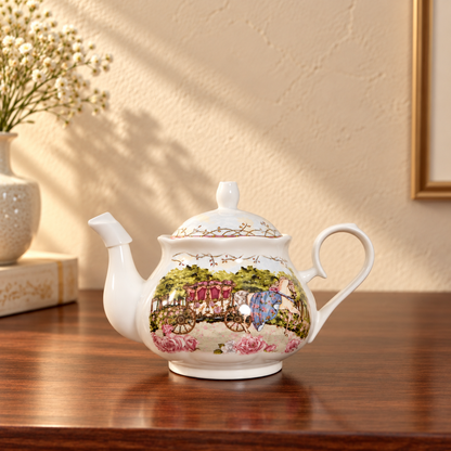 Enchanted Carriage Ceramic Teapot with Gift Box
