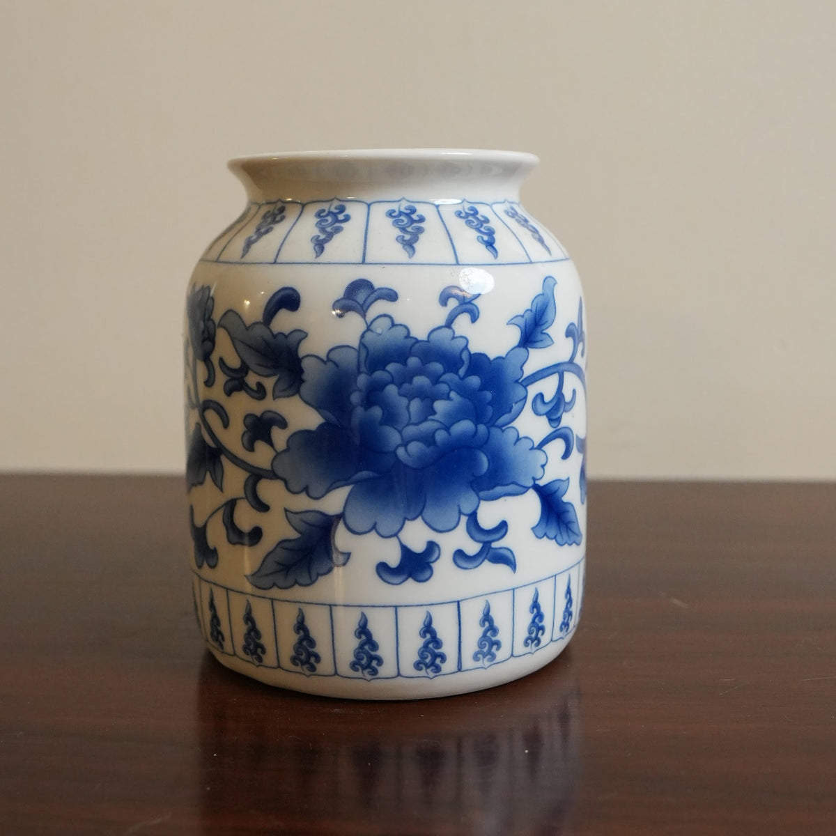 Blue Peony Ceramic Jar Vase