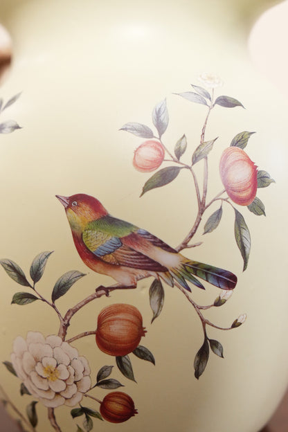 Cream Pomegranate & Bird Ceramic Jug