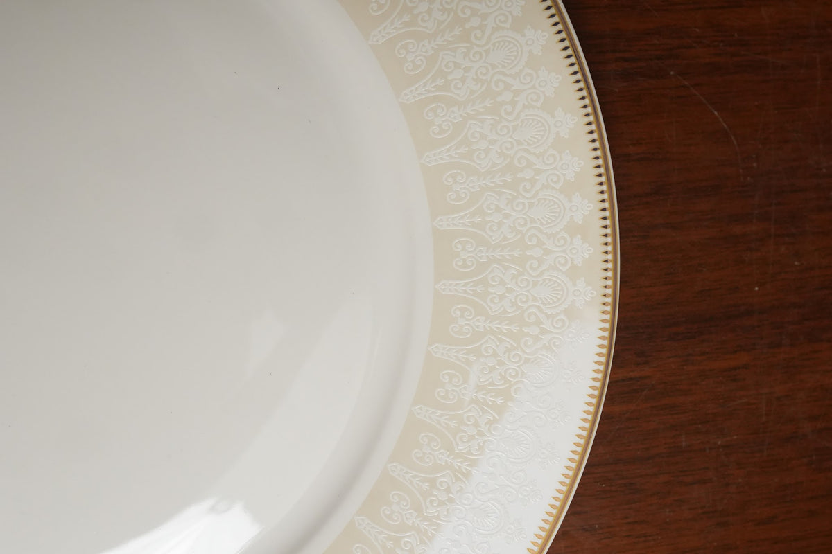 Ivory Lace Ceramic Dinner Plate Set of 2