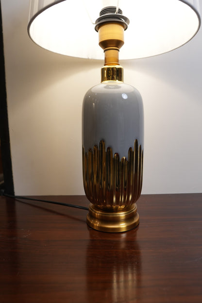 Grey & Gold Drip Ceramic Table Lamp