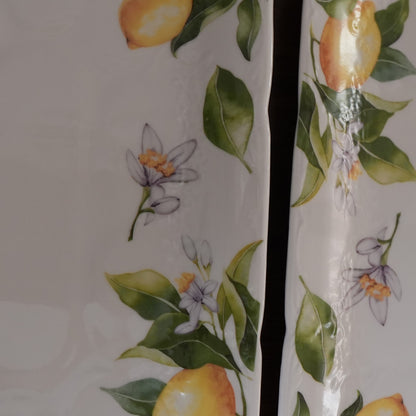 Lemon Blossom Ceramic Rectangular Platter (Set of 2)