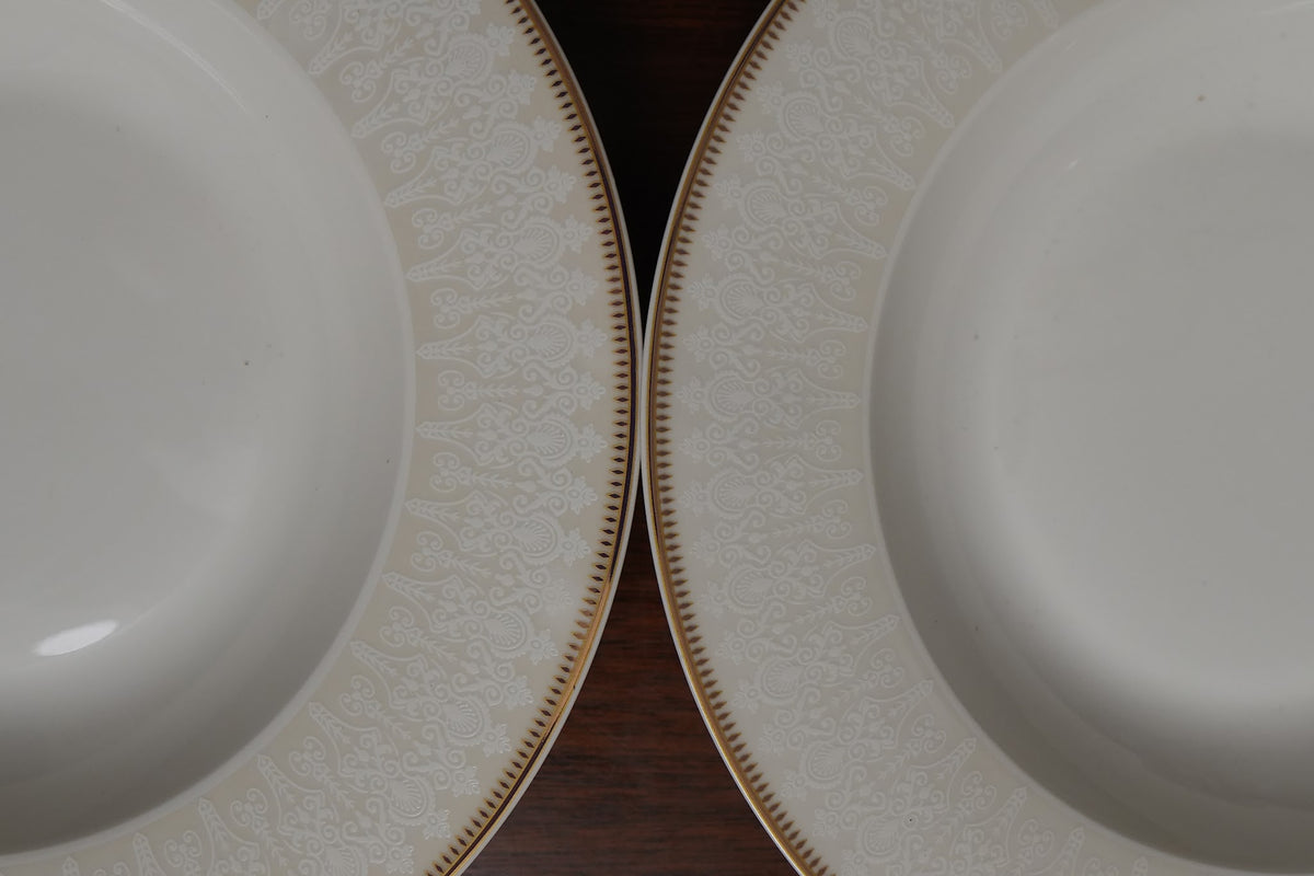Ivory Lace Ceramic Salad Plate Set of 2