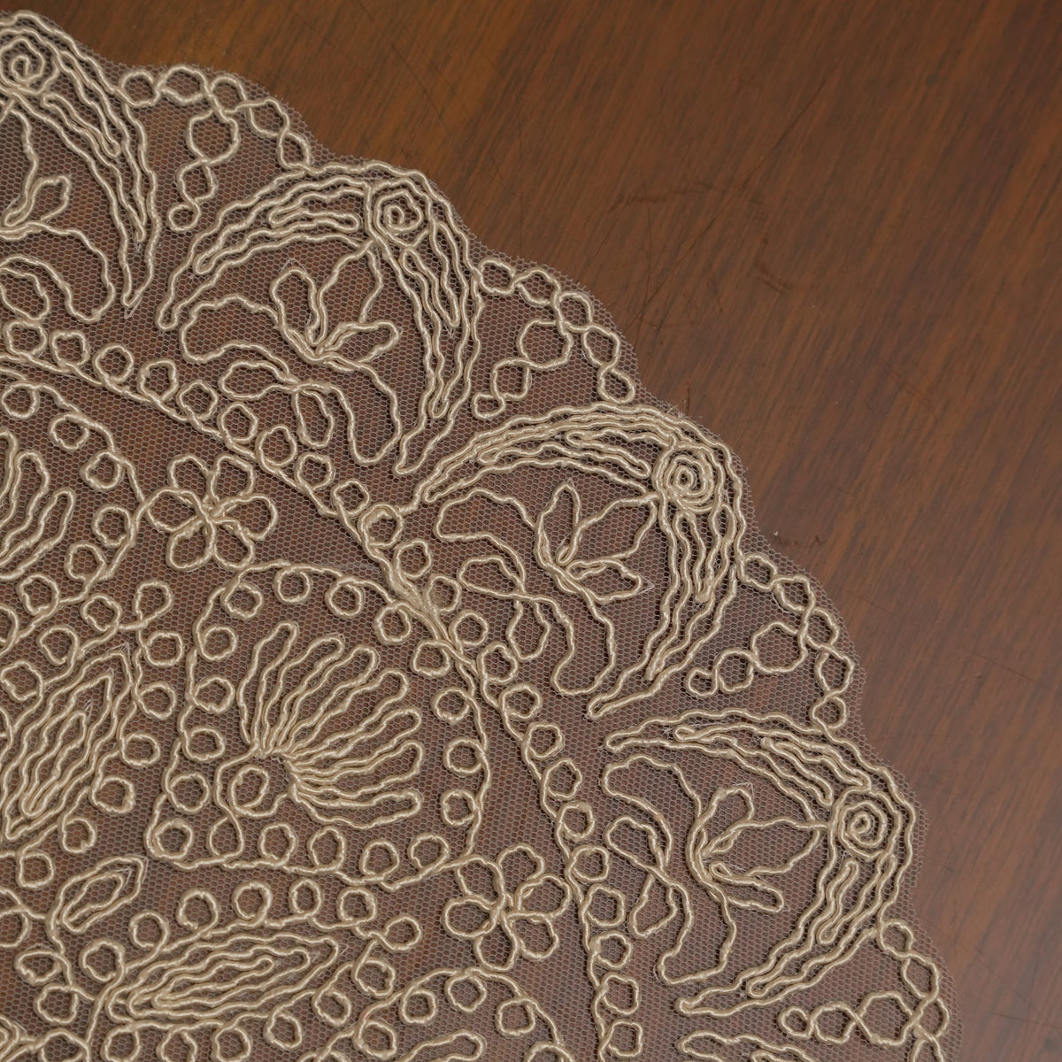 Ivory Flower Star Crochet Lace Round Table Mat (Set of 2)