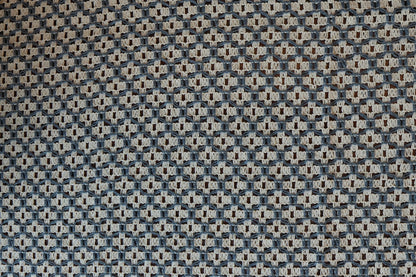 Navy & Cream Woven Lattice Table Sheet with Crochet Fringe (6 Seater)