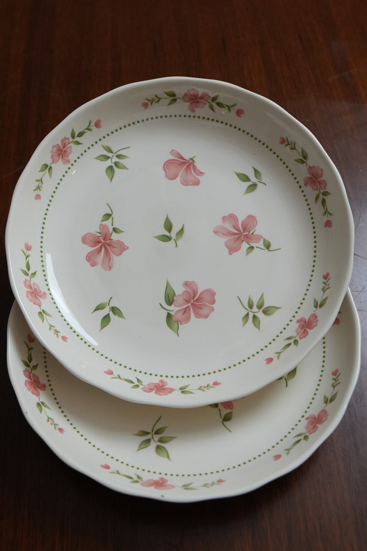 Blush Blossom Ceramic Round Serving Dish Set of 2