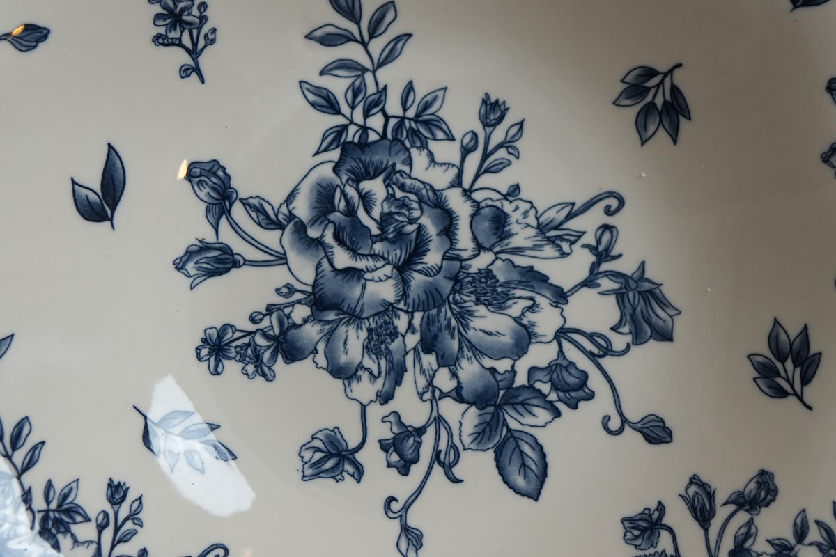 Indigo Rose Ceramic Serving Bowl Set of 2