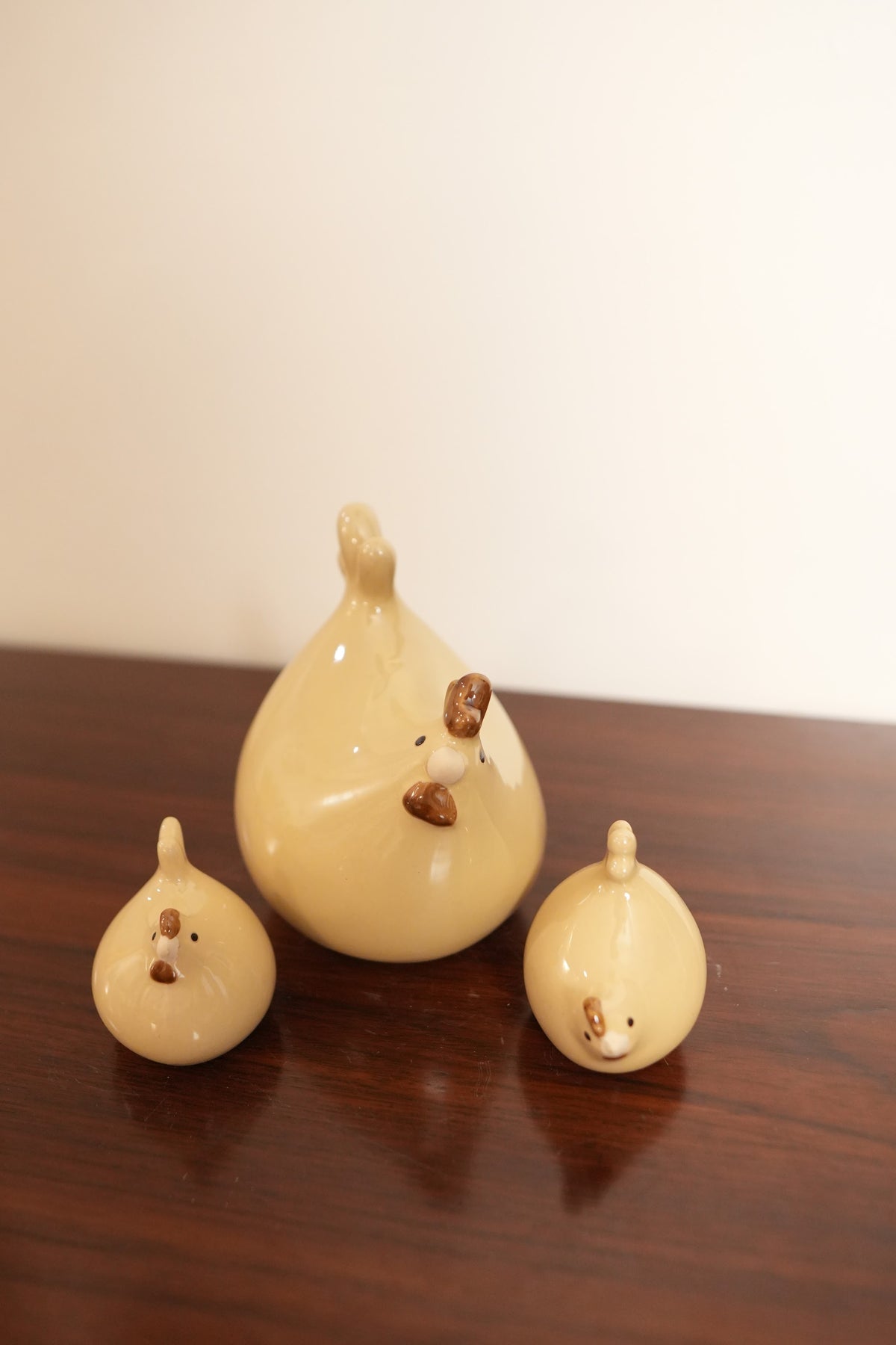 Yellow Hen & Chicks Ceramic Figurine (Set of 3)