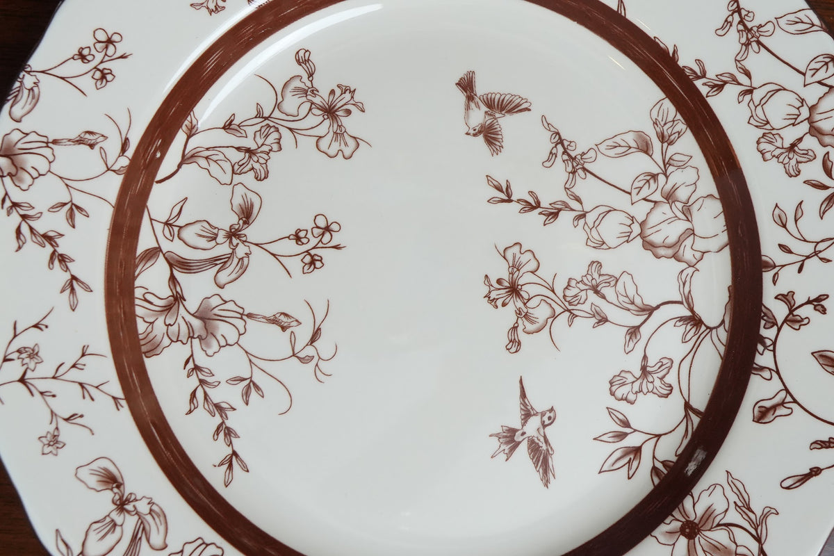 Cinnamon Songbird Ceramic Dinner Plate Set of 2