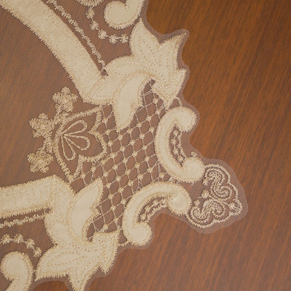 Champagne 3D Flower Sheer Oval Table Mat (Set of 2)