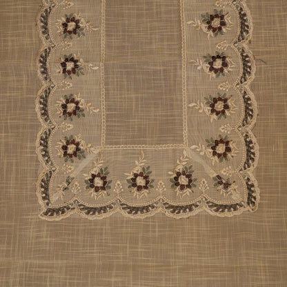 Top view of the embroidered border