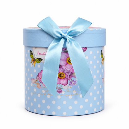 Mint Blossom Ceramic Mug with Round Gift Box