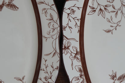 Cinnamon Songbird Ceramic Oval Serving Platter Set of 2