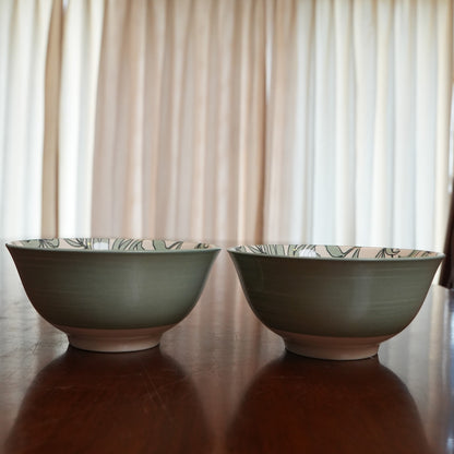 Sage Willow Ceramic Serving Bowl (Set of 2)
