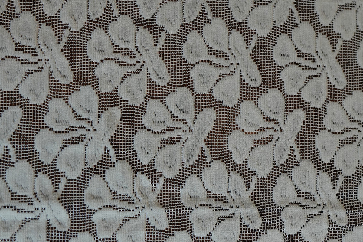 Ivory Floral Bow Lace Table Sheet (6 Seater)