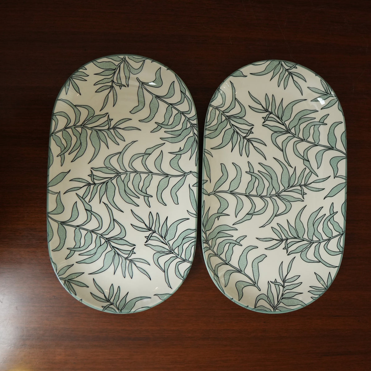 Sage Willow Ceramic Oval Platter (Set of 2)