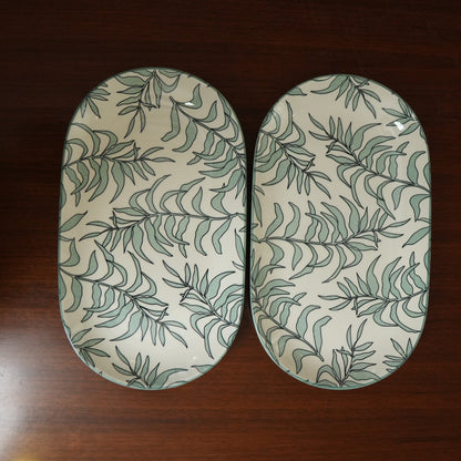 Sage Willow Ceramic Oval Platter (Set of 2)