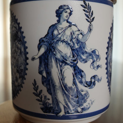Blue Toile Ceramic Storage Jar with Bamboo Lid (Set of 2)