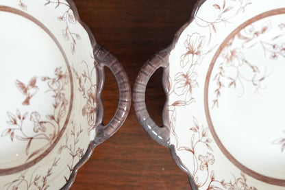 Cinnamon Songbird Ceramic Serving Bowl with Handles Set of 2