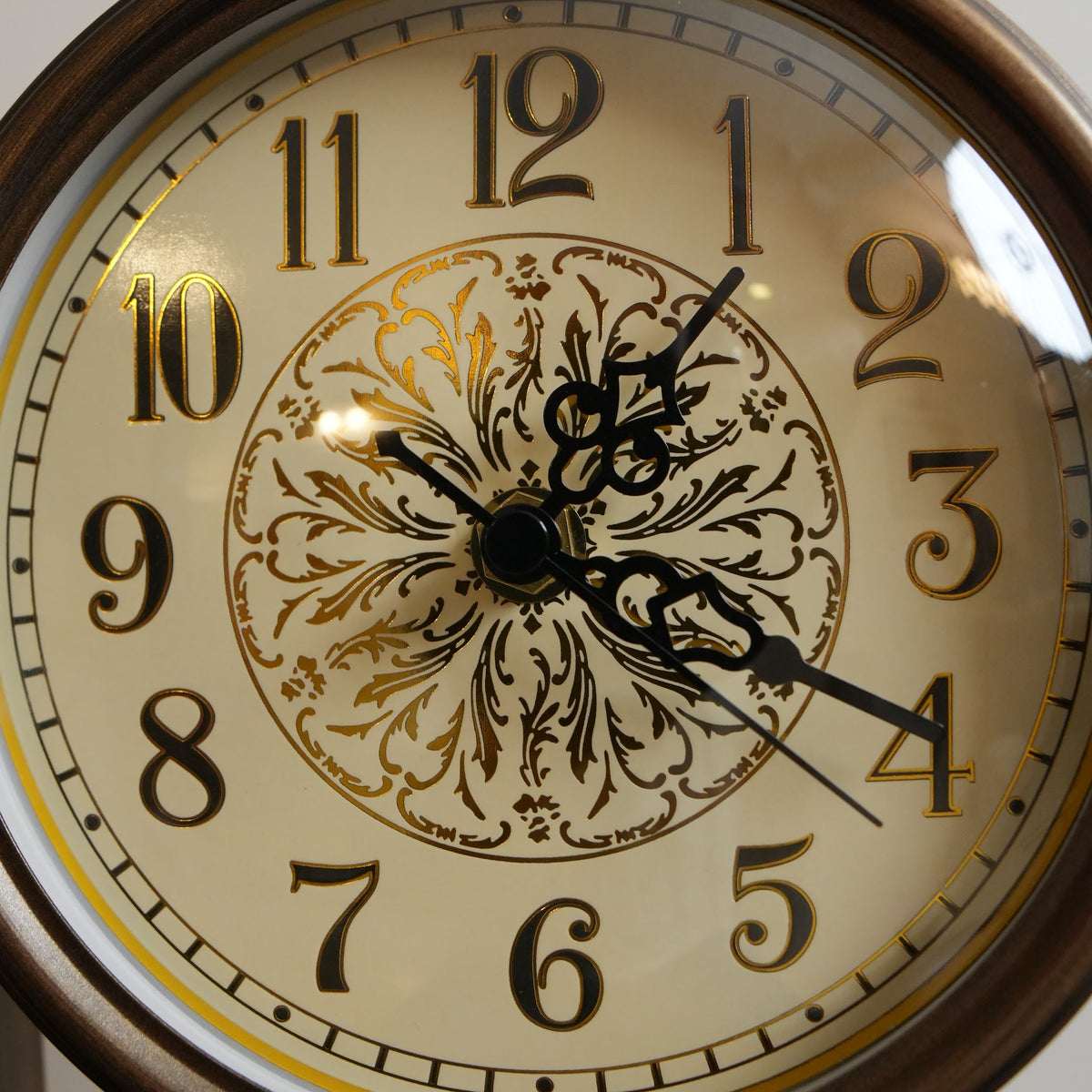 Violet Blossom Porcelain & Brass Pendulum Table Clock