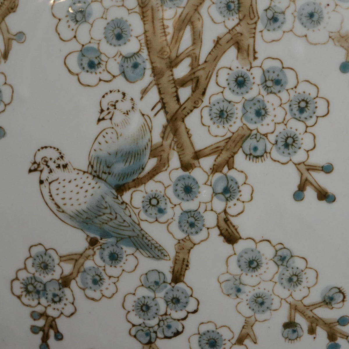 Bluebird & Blossom Tree Ceramic Moon Flask Vase